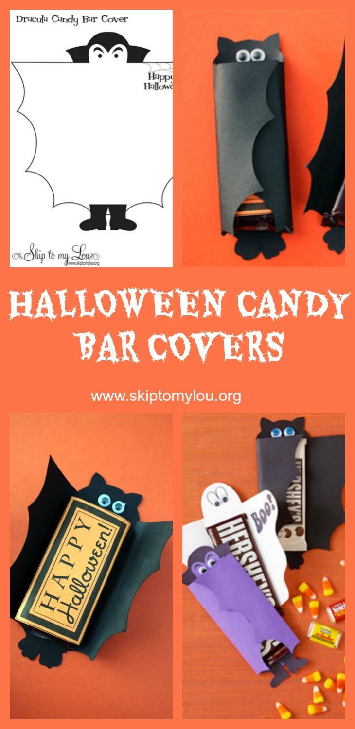 halloween candy bar covers with text overlay