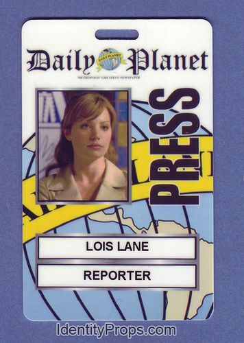 the badge for clark kent's reporter is seen in this file photo from 1994