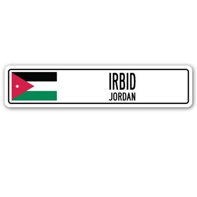 a sticker with the name and flag of jordan in black, white, and green