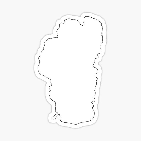 a white outline map of the state of michigan sticker on a white background vinyl