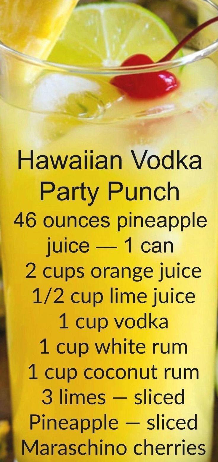 Hawaiian Party Punch, Punch For A Party, Hawaiian Party Drinks, Vodka Party Punch, Vodka Punch, Alcoholic Punch Recipes, Party Punch Recipes, Crazy For Crust, Alcoholic Punch