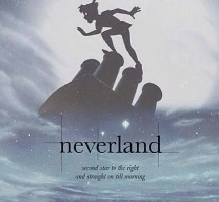 a movie poster for neverland with a woman standing on top of an object in the ocean