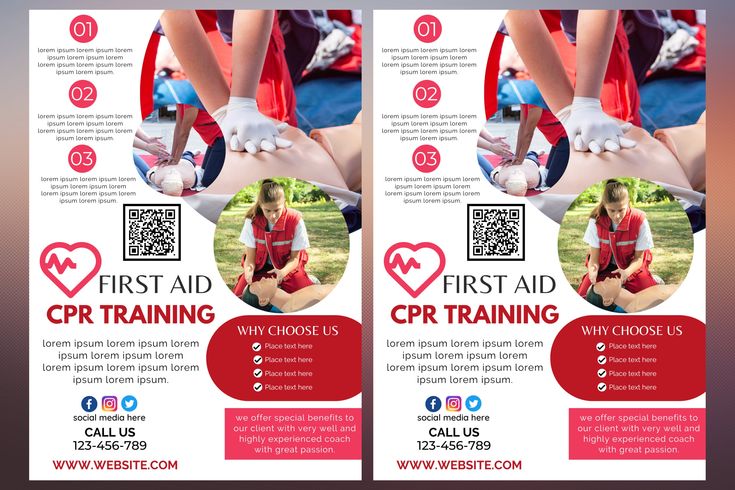 two flyers for the first aid training