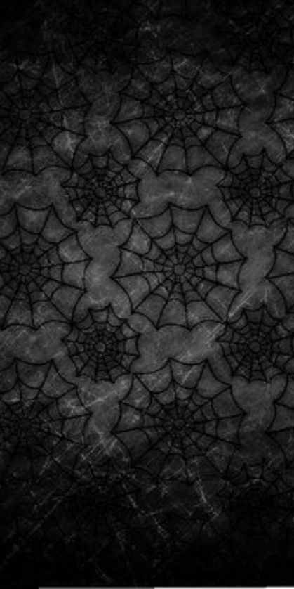 black and white wallpaper with spider web pattern