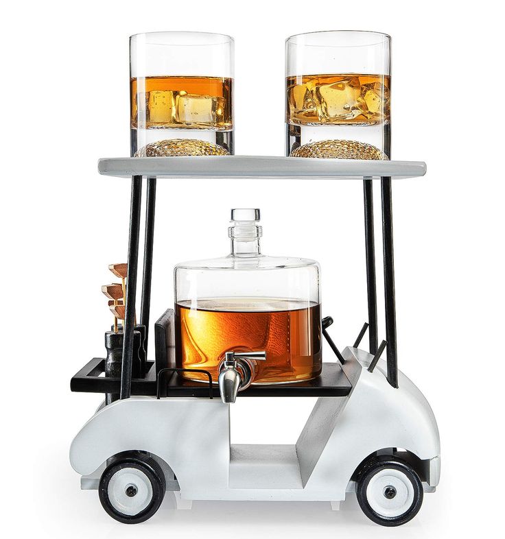 PRICES MAY VARY. GIVE YOUR GOLF LOVING PERON THE BEST GIFT IMAGINABLE, UPDATED SPRING 2020 VERSION 850ml - - LIMITED EDITION GOLF WHISKEY DECANTER SET - WITH A BEAUTIFUL WOOD GOLF CART HOLDER: This is a limited Edition Large golf Decanter, with a golf cart holder and 2 golf ball Whiskey Glasses. The cart and glasses have many intricate parts and is exceptionally unique in design. Whiskey golf decanter. UNIQUELY DESIGNED GOLF BALL GLASSES: This is truly a unique set. 100% Lead free borocislicate Wine Decanter Set, Whiskey Glasses Set, Whiskey Decanter Set, Whiskey Stones, Liquor Decanter, Whiskey Decanter, Decanter Set, Gifts For Golfers, Whiskey Glasses