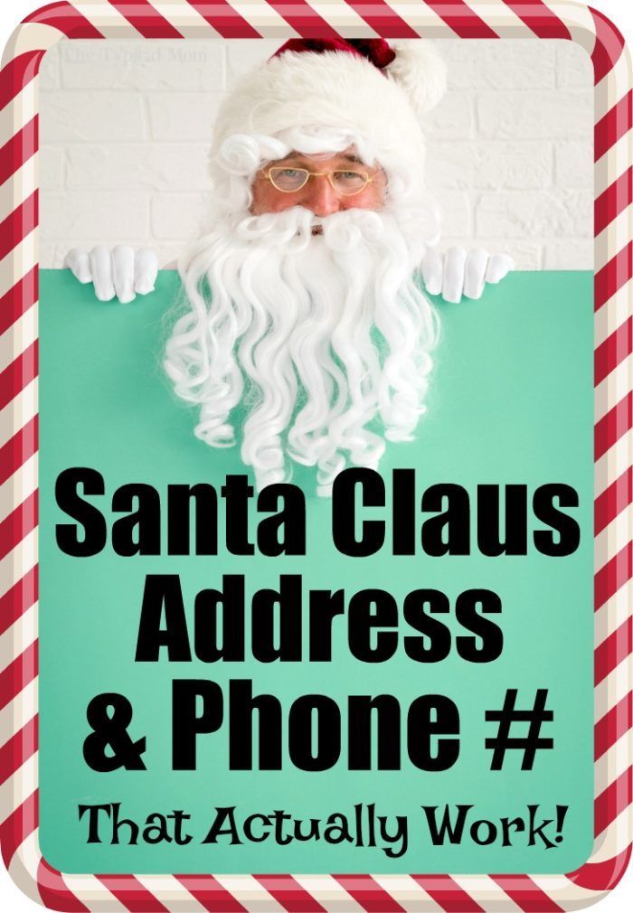 santa claus adresss and phone that actually work sign with red and white stripes