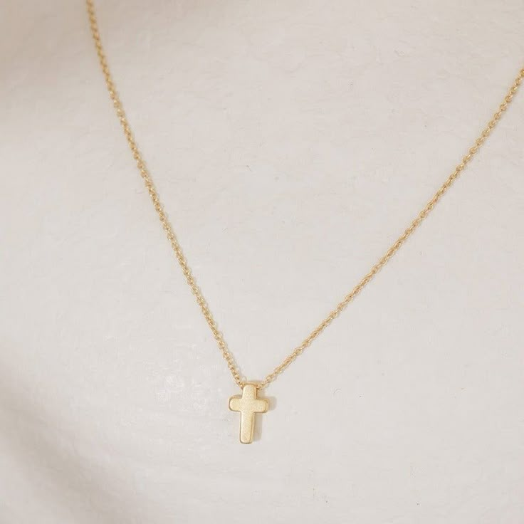 Available colors: gold, rose gold, silver 

Length: 16” + 2" extender

Materials: cross is gold plated, rose gold plated or silver plated; chain is 14k gold filled, 14k rose gold filled, gunmetal or sterling silver

 Handmade in Chicago Cheap Minimalist Cross Pendant Necklace, Cute Cross Necklace, Tiny Cross Necklace, Wishlist Ideas, Cute Cross, Tiny Cross, Jewelry Accessories Ideas, Accessories Ideas, Small Crosses