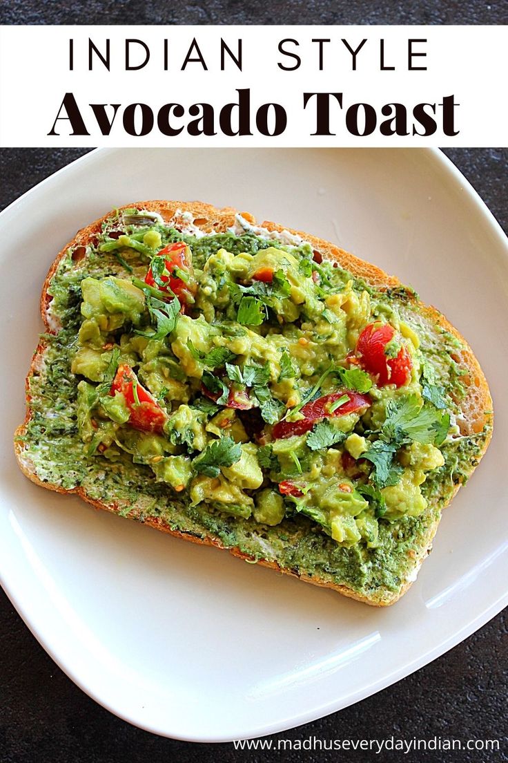 sour dough bread slathered with cream cheese, coriander mint chutney and avocado and tomato and served on a white plate. Avocado Toast Vegetarian, Fusion Breakfast Ideas, Avocado Recipes Toast, Indian Healthy Breakfast Ideas, Quick Indian Breakfast Recipes, Healthy Breakfast Recipes Indian, Hot Oil Recipe, Avocado Starter, Indian Breakfast Ideas