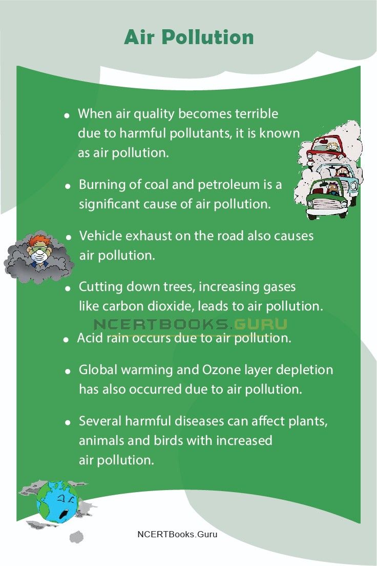 an air pollution poster with green background