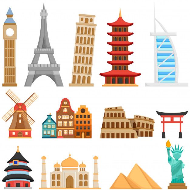 different types of buildings and monuments