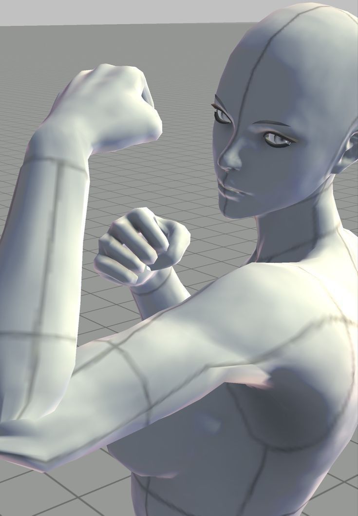 an animated image of a woman flexing her muscles