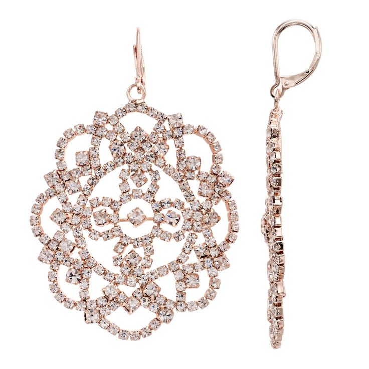 Make a beautiful style statement when you don these captivating filigree drop earrings. EARRING DETAILS Length: 3.25 in. Closures: leverback Plating: rose gold tone Not appropriate for children 14 years old and younger. Size: One Size. Color: Pink. Gender: female. Age Group: adult. Elegant Filigree Chandelier Earrings For Party, Vintage Jewelry Aesthetic, Wedding Statement Earrings, Pink Mother Of The Bride, Vintage Statement Earrings, Woman Shopping, Statement Earrings Gold, Blush Earrings, Statement Earrings Wedding