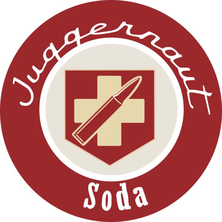 the logo for surgery soda with a pen and cross on it's center circle