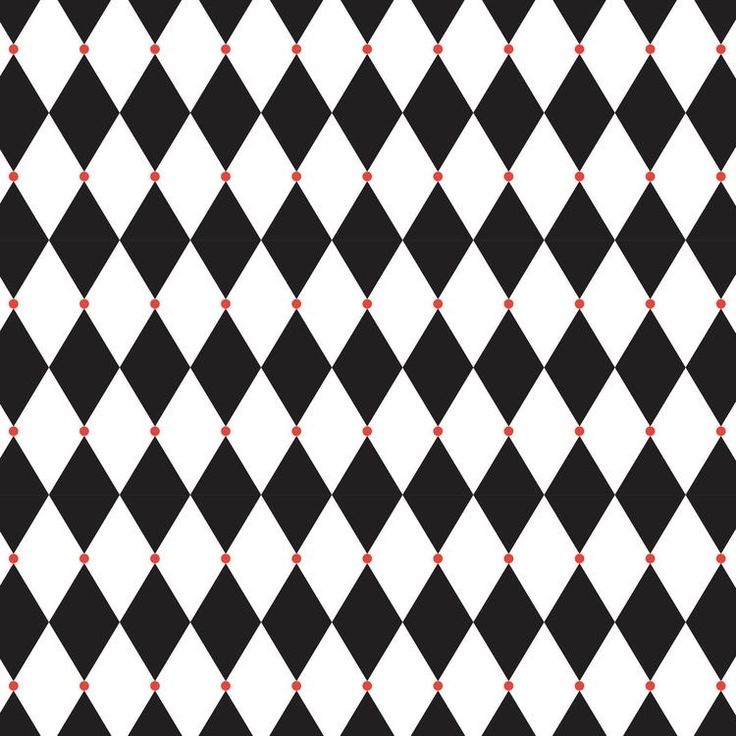 a black and white checkered pattern with red dots