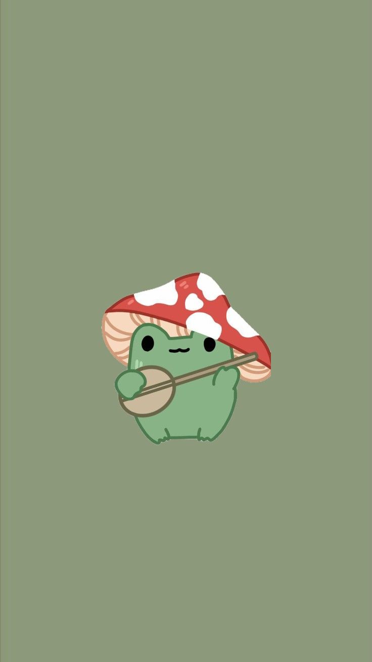 a cartoon character with a mushroom on his head