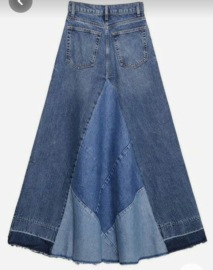 Återvinna Jeans, Long Jeans Skirt, Vestiti In Jeans, Casual Denim Skirt, Patchwork Denim Skirt, Skirts Midi High Waisted, Denim Skirt Women, Long Jeans, Denim Patchwork