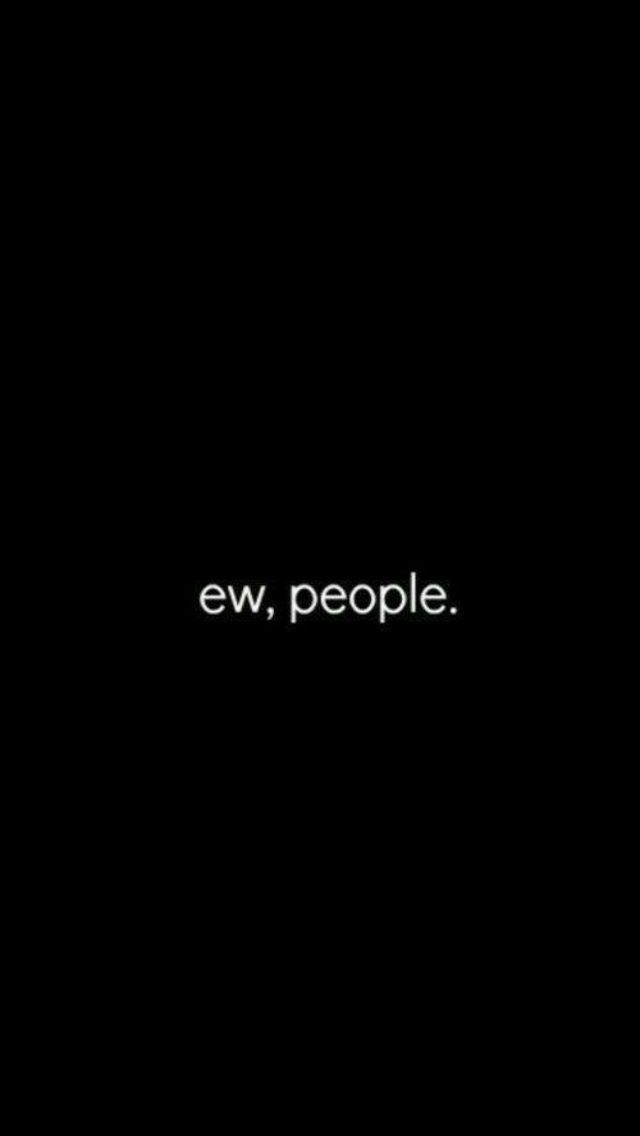 the words ew people are written in white on a black background