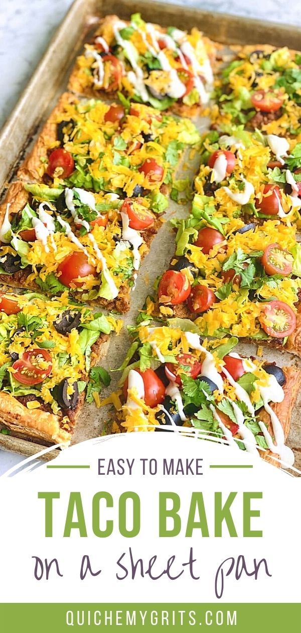 taco pizza on a sheet pan Street Taco Pizza, Easy Puff Pastry Dinner Recipes, Sheet Pan Taco Bake 12 Tomatoes, Puff Pastry Tacos Recipes, Sheet Pan Taco Pizza With Puff Pastry, Healthy Taco Pizza, Puff Pastry Taco Bake, Mexican Sheet Pan Dinners, Crescent Roll Taco Pizza