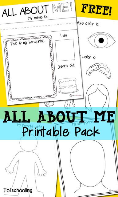 all about me printable pack for kids to practice their handwriting and coloring skills