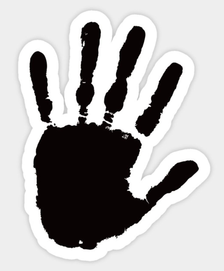 a black hand print on a white background