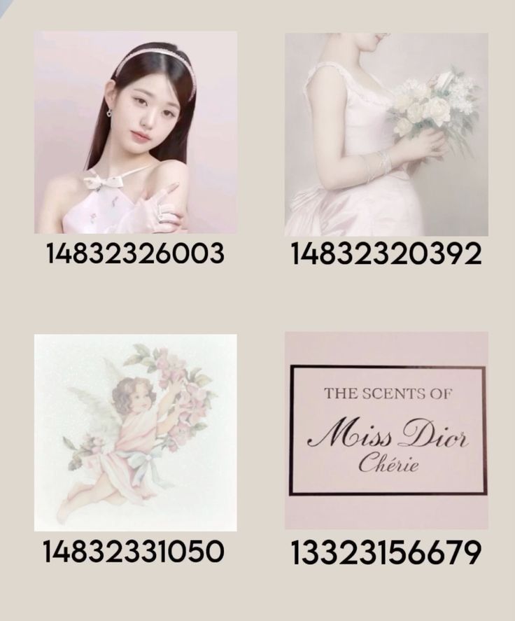 four different pictures with the names of each woman in them, and one has flowers on her head