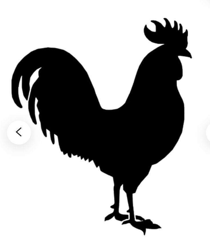 a black and white silhouette of a rooster