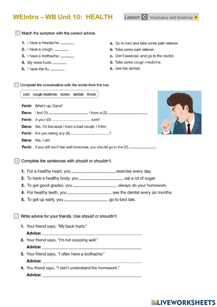 a worksheet with the words and pictures on it, including an image of a man