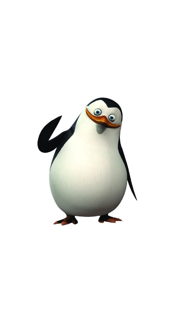 a cartoon penguin with an orange nose and black legs standing in front of a white background