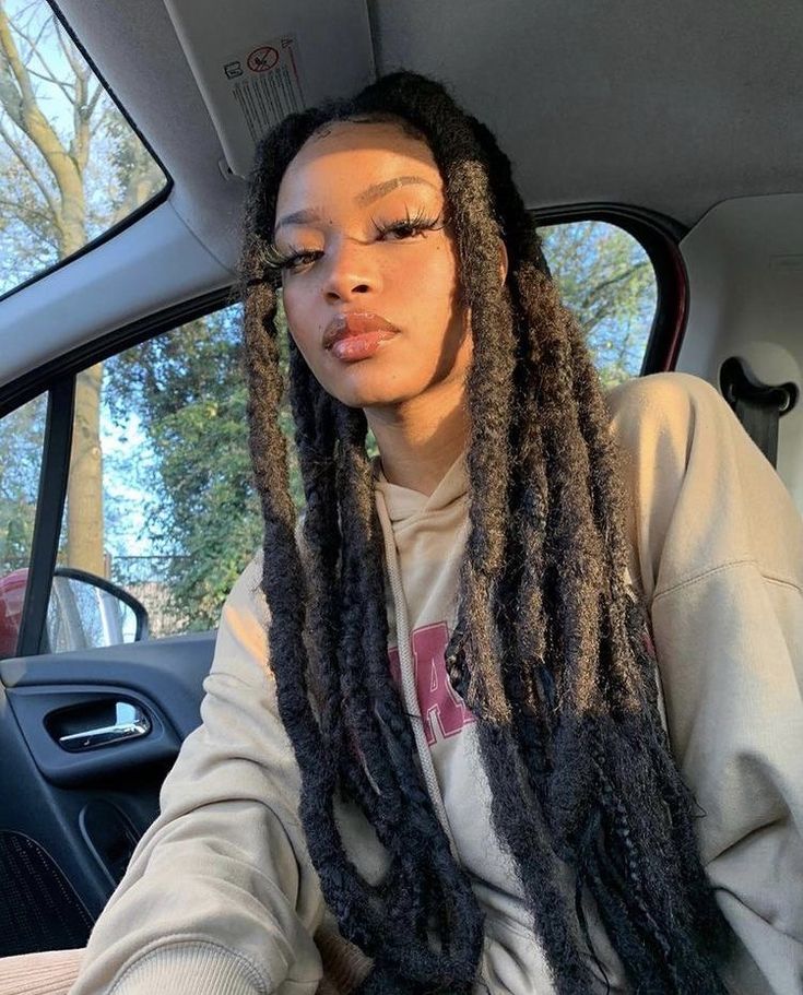 Wicks Locs On Females, Female Wicks Locs, Female Dreadlocks Styles Long, Wick Dreadlocks, Wisdom Braids, Semi Freeform Locs Women, Wicks Hairstyle, Hair Wicks, Puffy Locs