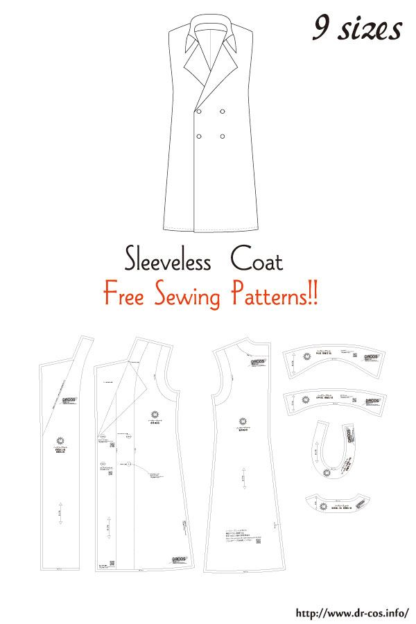 the sleeveless coat sewing pattern is shown