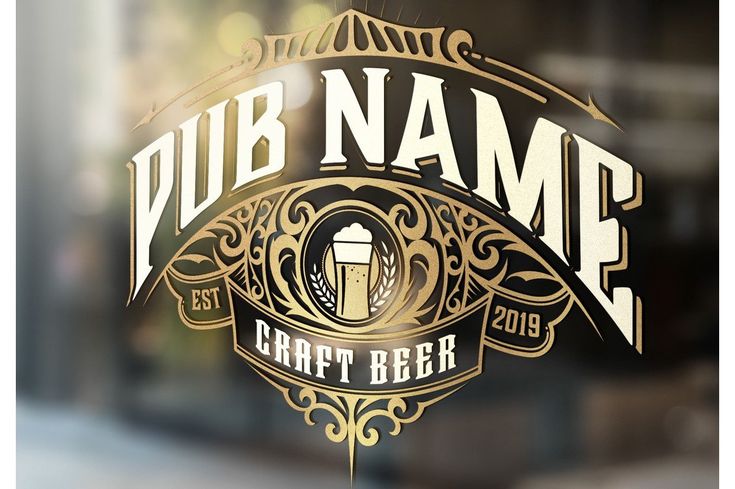 the logo for pub name craft beer