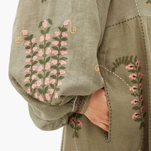 Embroidered Linen Dress, Vita Kin, Fashion Drawing Dresses, Embroidered Linen, Embroidered Clothes, Embroidery Fashion, Kurta Designs, 가을 패션, Embroidery Dress