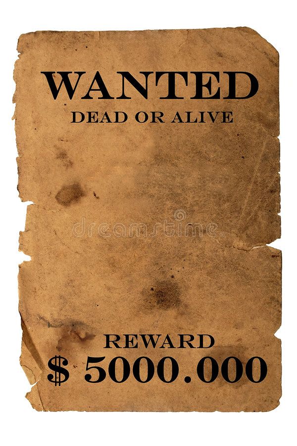 an old wanted dead or alive reward card