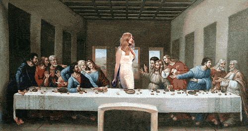 the last supper is shown in this painting