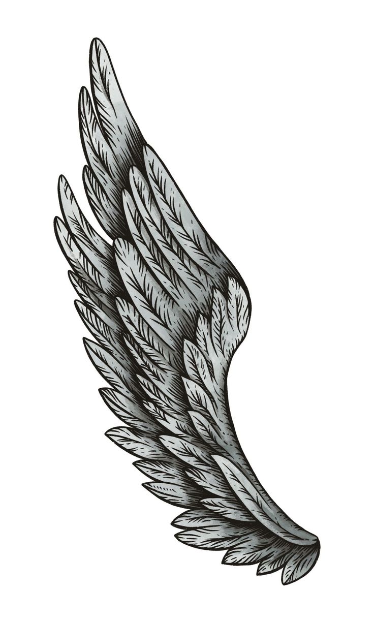 an angel wing tattoo design on a white background