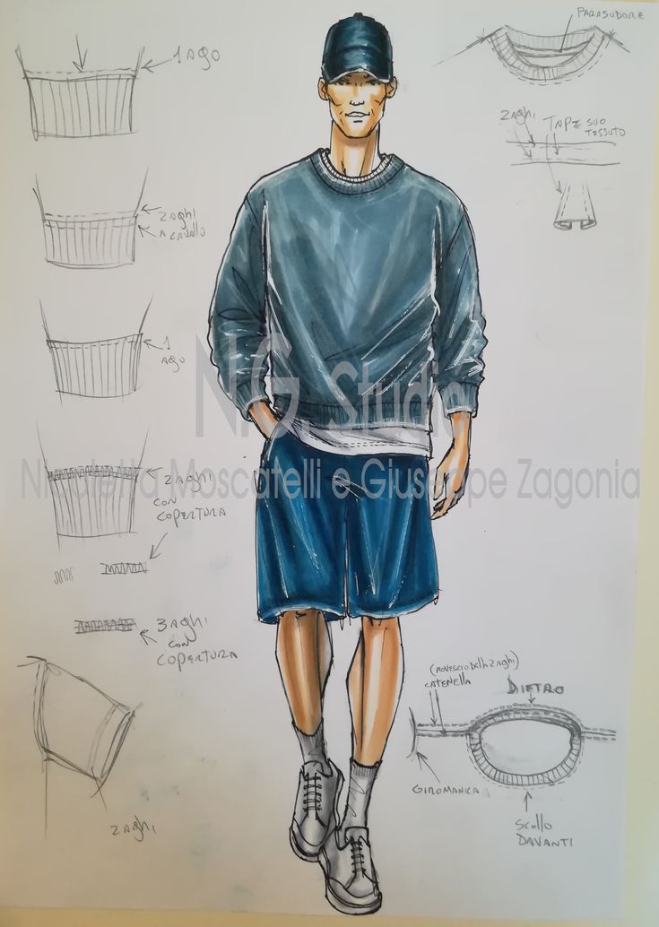 a drawing of a man's fashion design