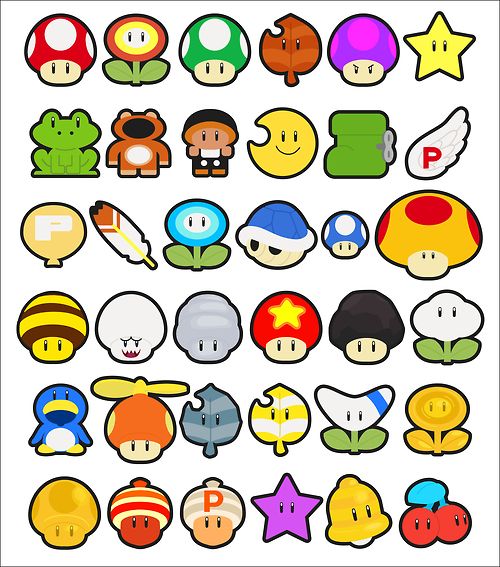 an image of different types of mario bros stickers on a white background stock illustration