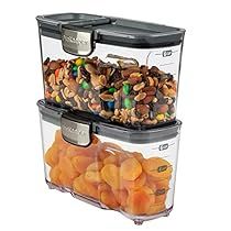 two plastic containers filled with nuts and candy