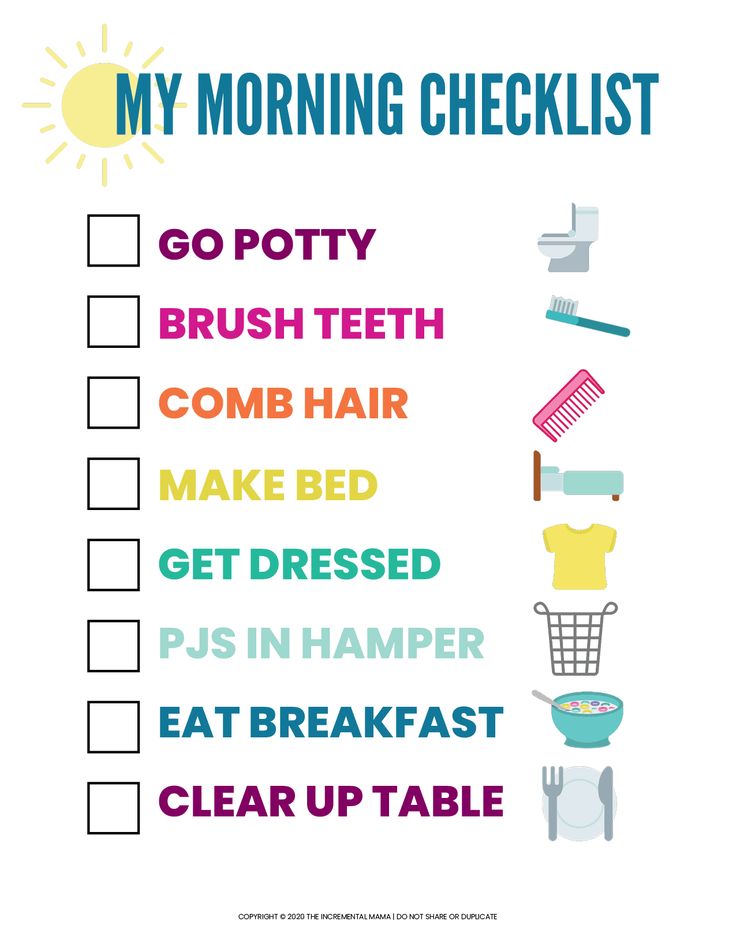 a checklist with the words my morning checklist written in different colors and font