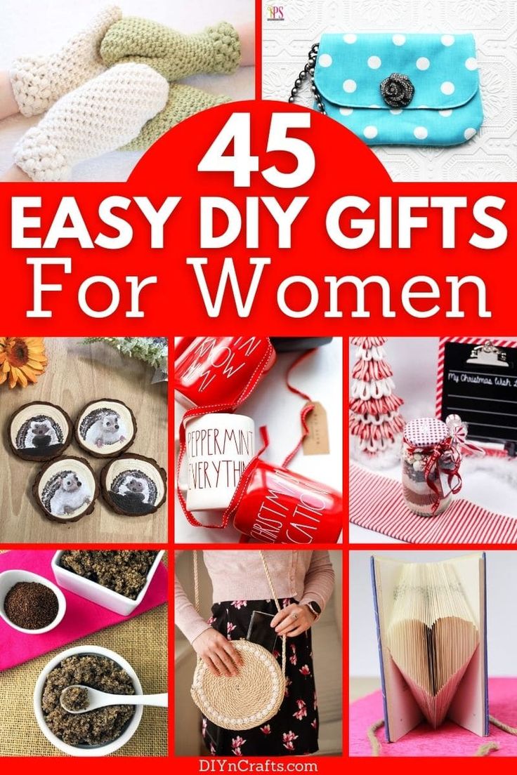 the cover of 45 easy diy gifts for women