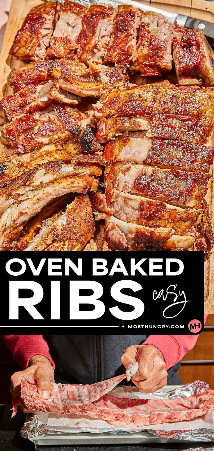 Simple and Delicious Easy Oven-Baked Pork Ribs Recipe For Ribs In The Oven, How To Cook Ribs In The Oven, Oven Ribs Recipe, Cooking Ribs In The Oven, Oven Baked Ribs Recipe, Cook Ribs In The Oven, Pork Ribs In The Oven, Oven Baked Pork Ribs, Oven Pork Ribs