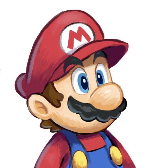 the mario bros character is wearing a red hat