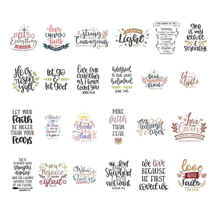 the different hand lettering styles used in this project