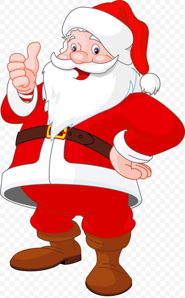 a cartoon santa clause giving a thumbs up