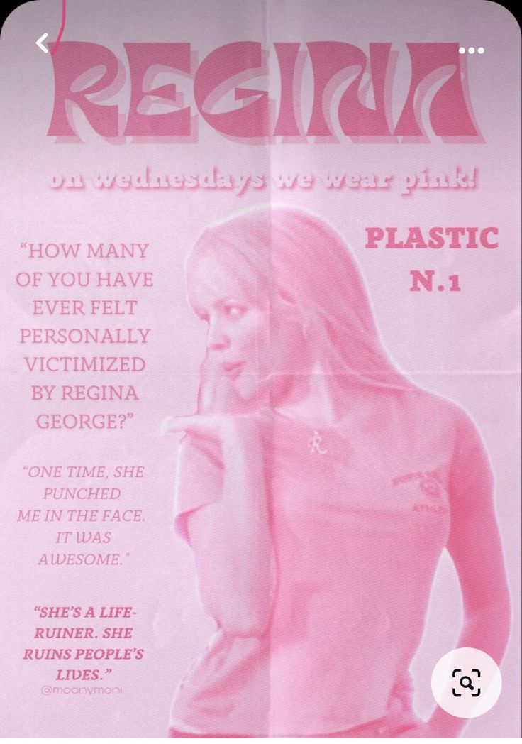 a pink poster with the words plastic n 1 on it's back and an image of a woman in tights