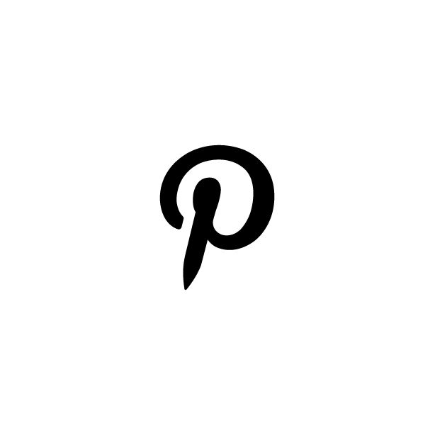 a black and white logo with the letter p