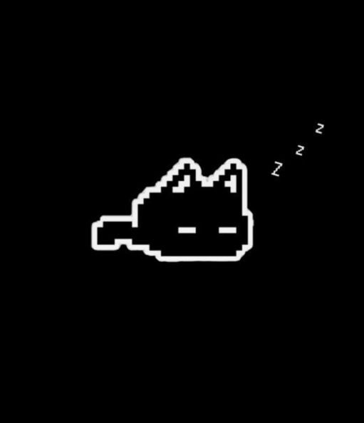 an image of a cat sleeping on top of a black background with the words sleep written below it