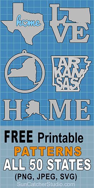 the free printable pattern for all 50 states svg, dxf and png