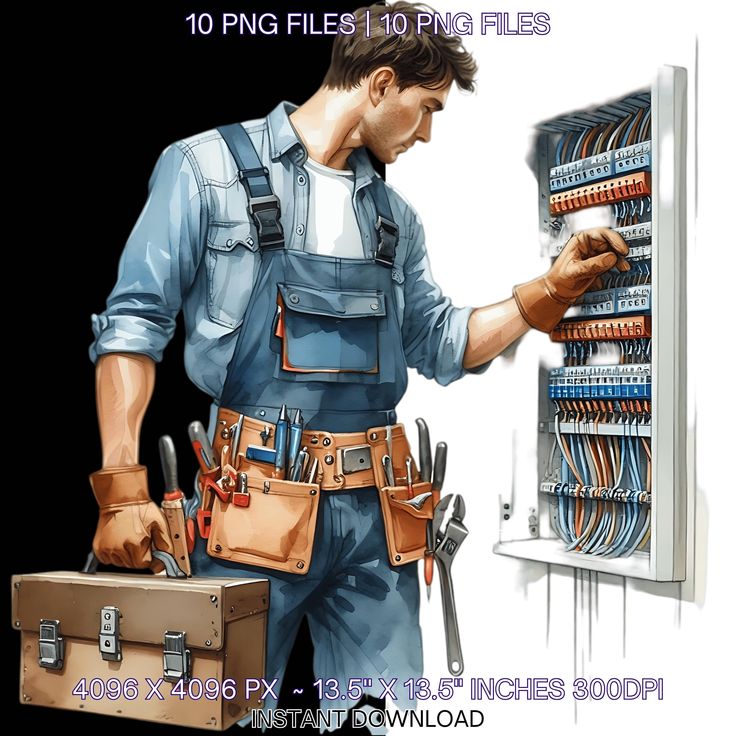 a man in overalls is working on an electrical panel