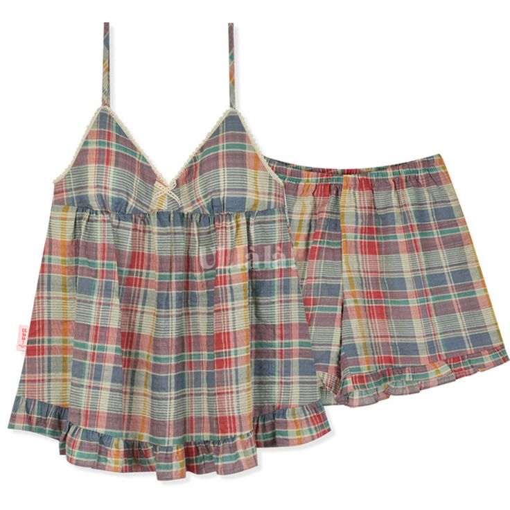 Vintage Inspired Plaid Tank Shorts Pajama Set | Best Stylish Bedding | Ever Lasting Pijamas Women, Floral Pajama Set, Shorts Pajama Set, Plaid Pajama, Pajama Dress, Floral Pajamas, Plaid Pajamas, Mode Inspo, Short Pajama Set